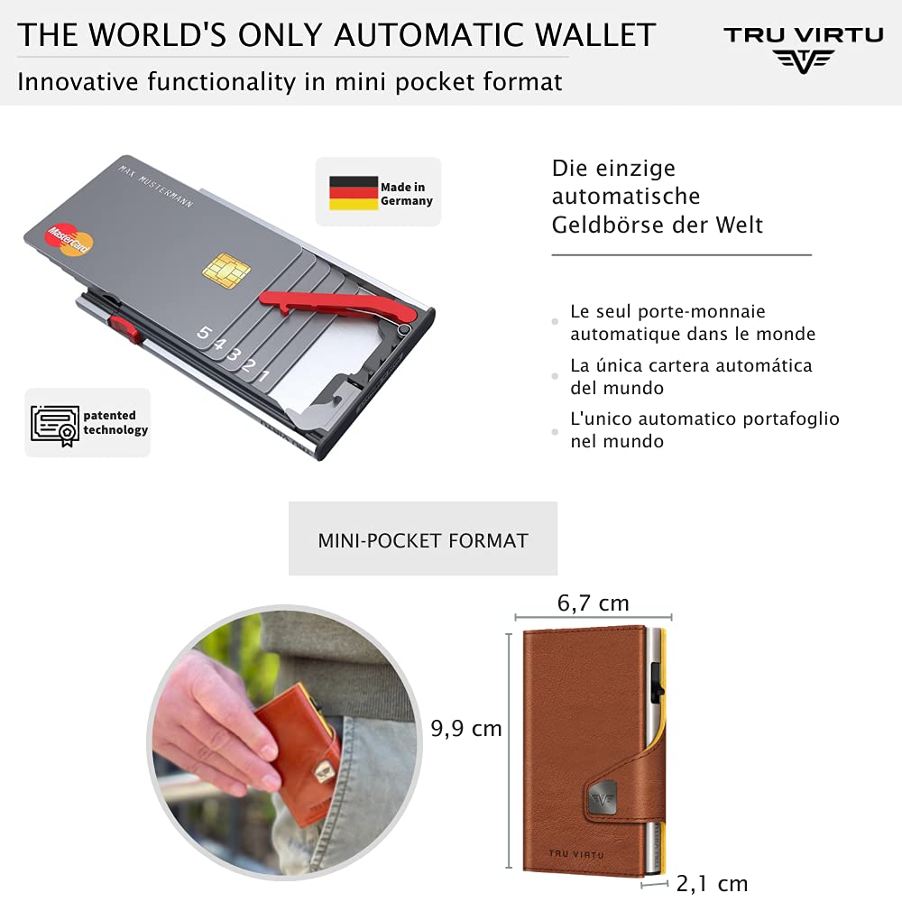 Tru Virtu Wallet Click & Slide Kartenetui Braun RFID