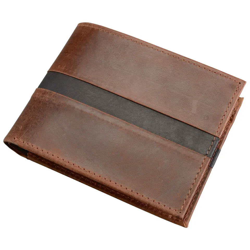 Alumaxx Geldbörsen Geldbörse Querformat Leder braun 12,5 cm
