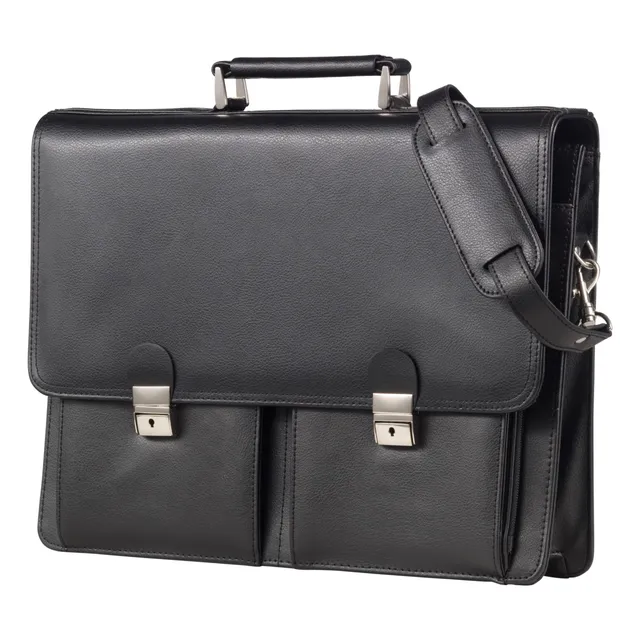 Alumaxx Veneto Aktentasche Leder schwarz 15 Zoll Laptopfach