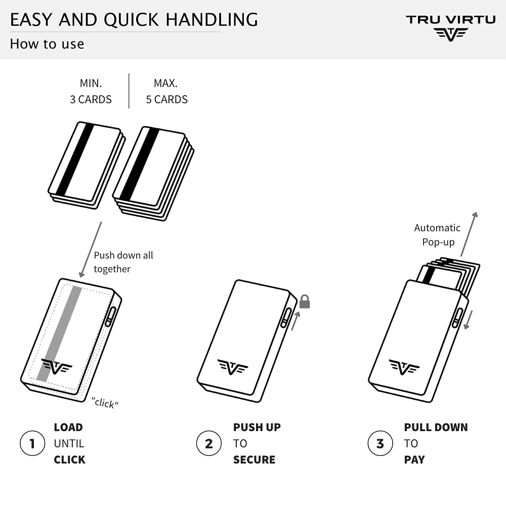 Tru Virtu Credit Card Case Click Slide Brown Aluminium