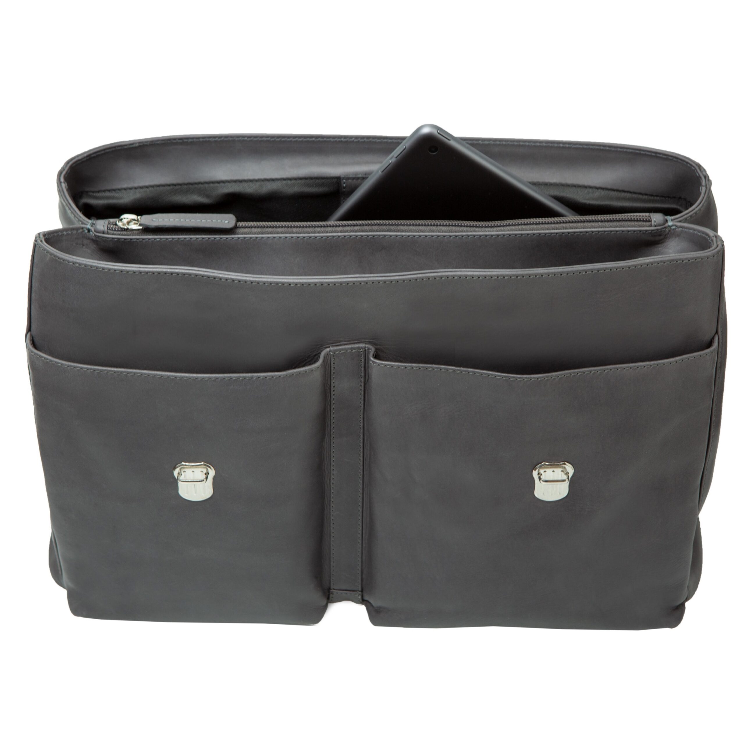 Alumaxx Messengerbags Businesstasche DISTRICT Grau Leder Laptop