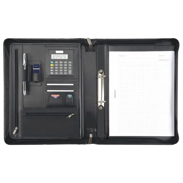 Alumaxx Ringbuchmappe A4 CARPO Organizer schwarz Nappaleder