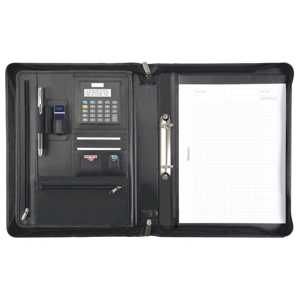 Alumaxx Ringbuchmappe A4 CARPO Organizer schwarz Nappaleder