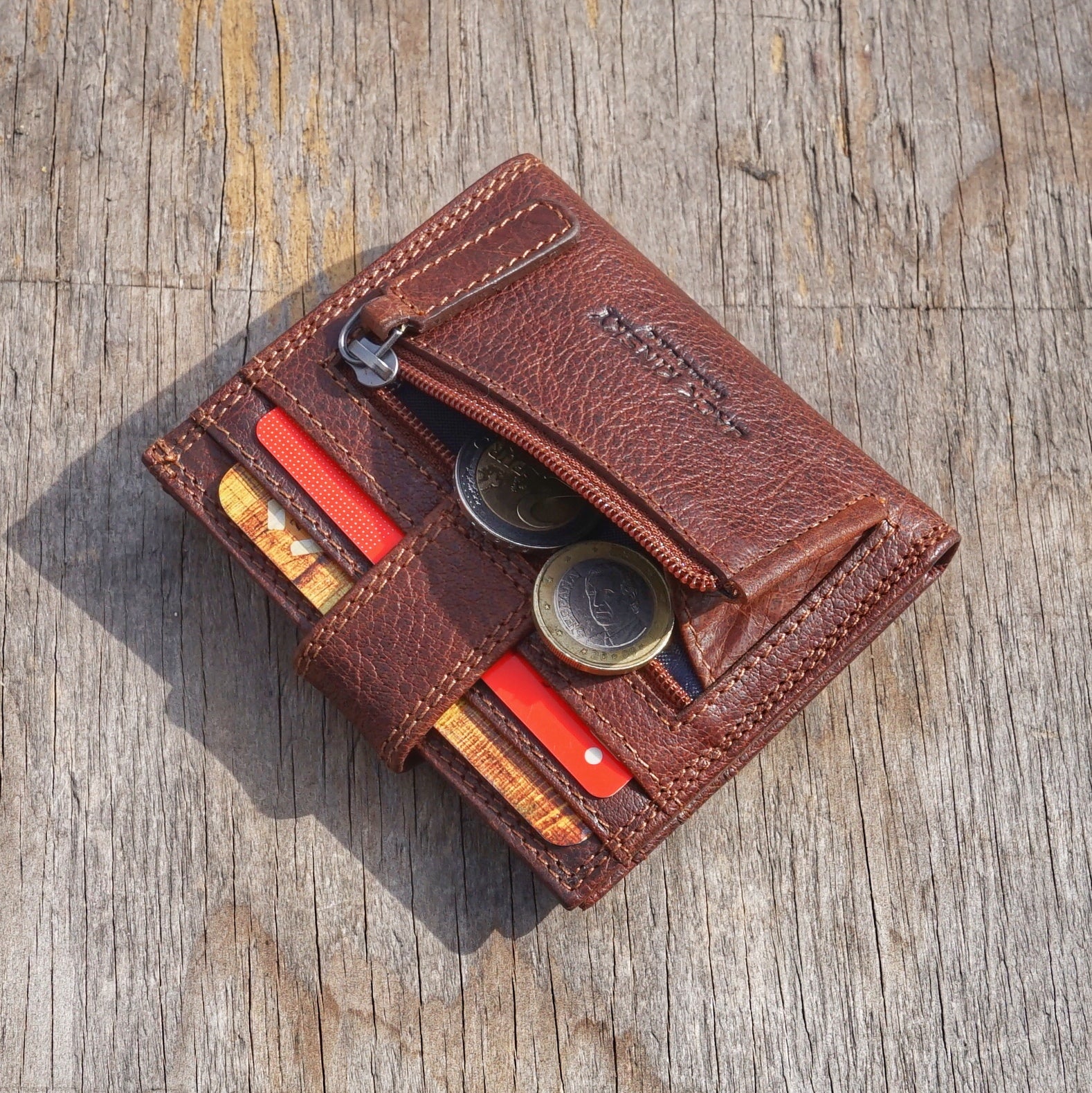 Jack Kinsky Porto 116 Kartenbörse Cognac RFID