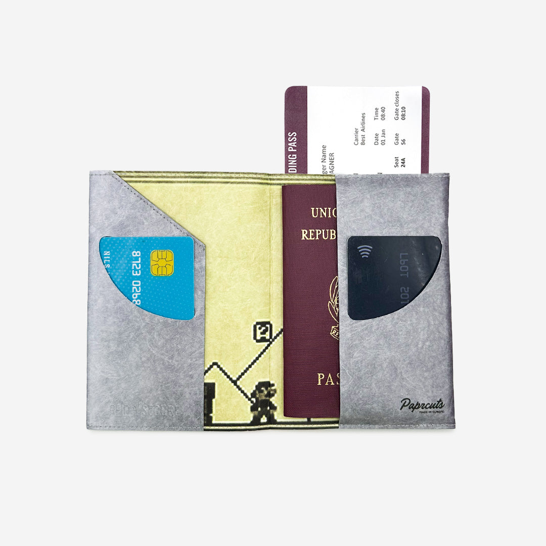 Paprcuts RFID Reisepasscover Game Boy Reisepasshülle grau RFID-Schutz
