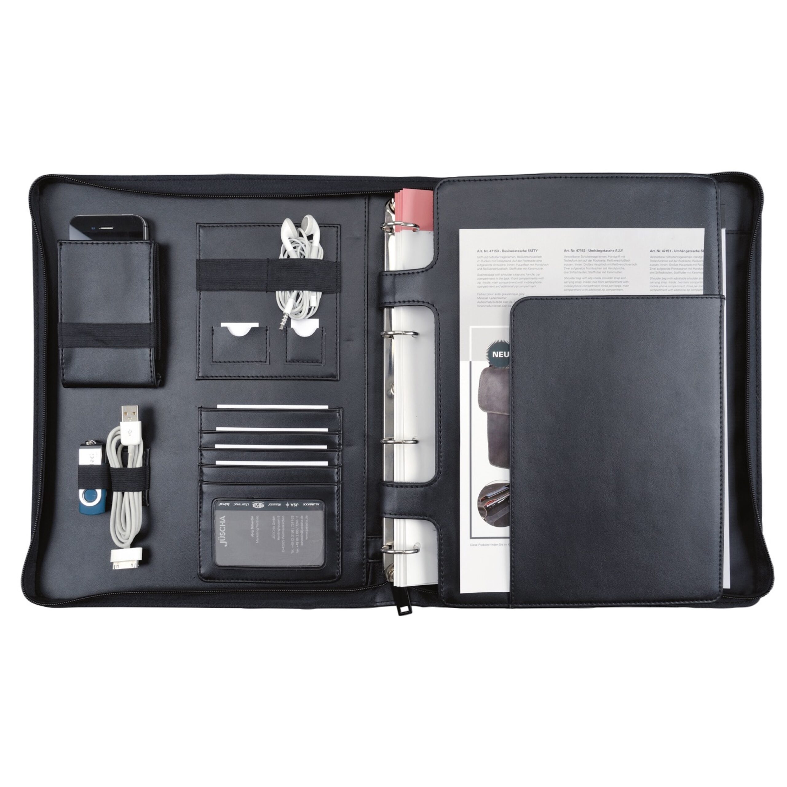 Alumaxx Imperia Orgamappe A4 Schwarz Tablet Reissverschluss
