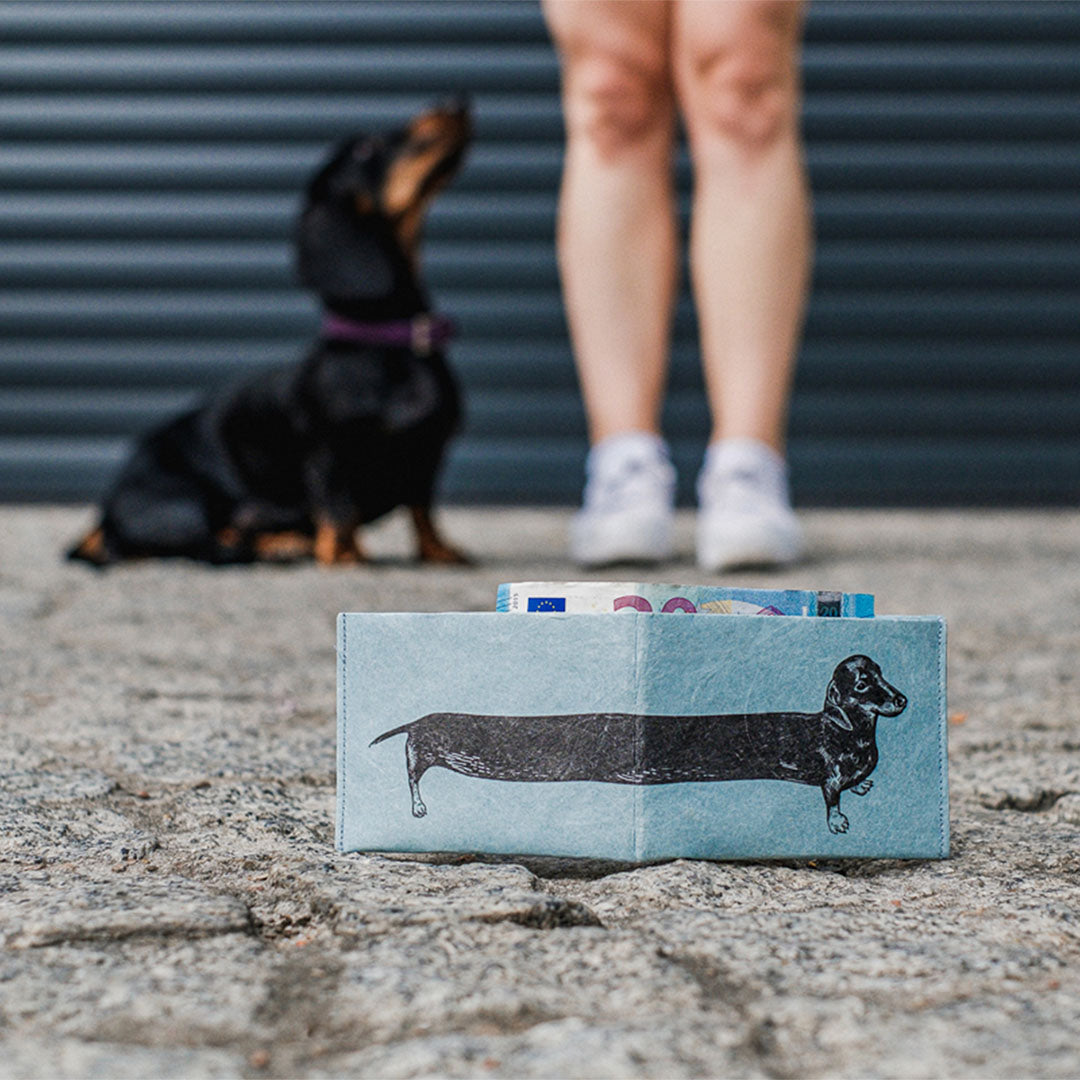 Paprcuts RFID Wallet Sausage Dog Portemonnaie Blau Dackel RFID