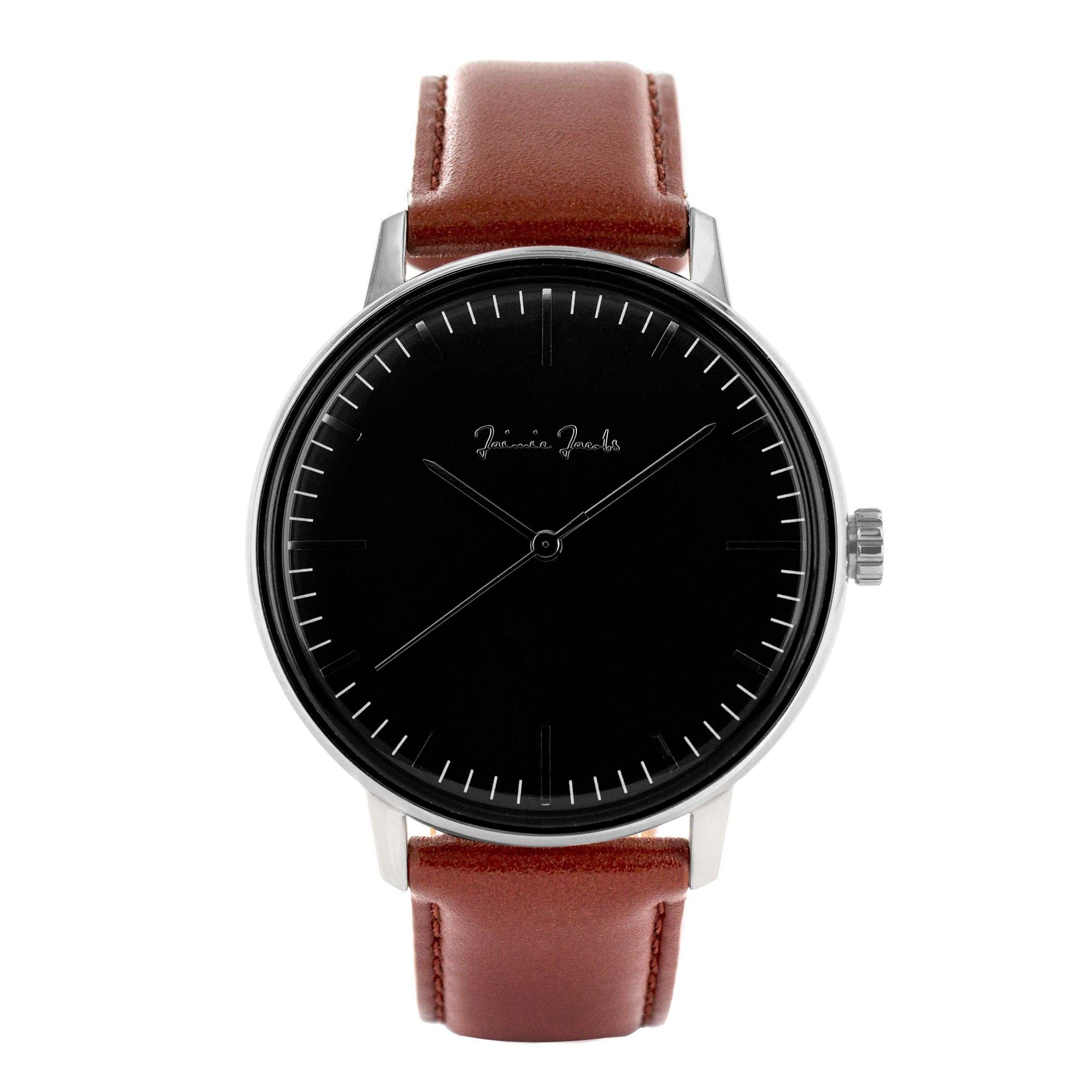 Jaimie Jacobs Watch Schwabing Midnight Uhr Silber Leder