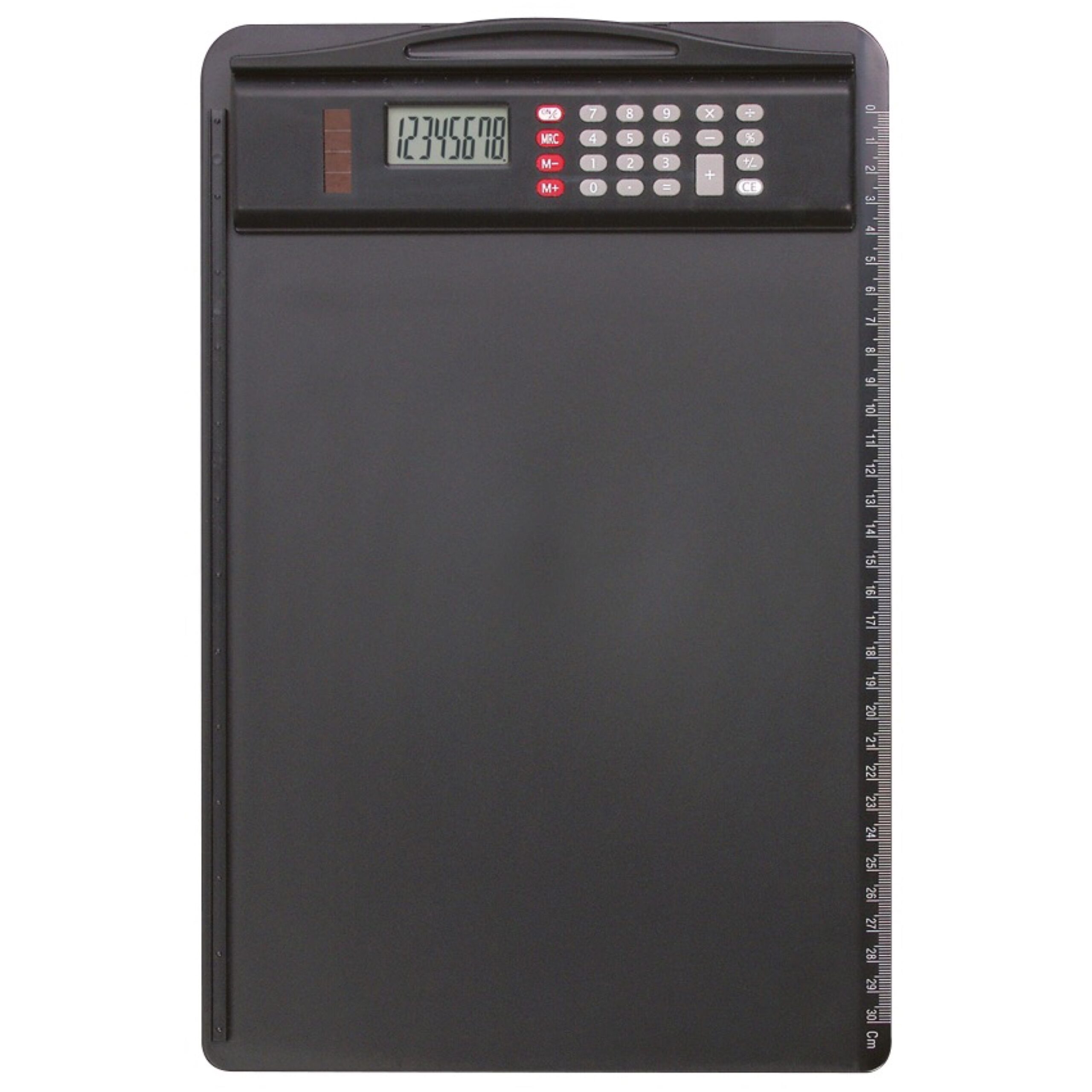 Alumaxx Klemmbrett schwarz mit Rechner Dual-Power