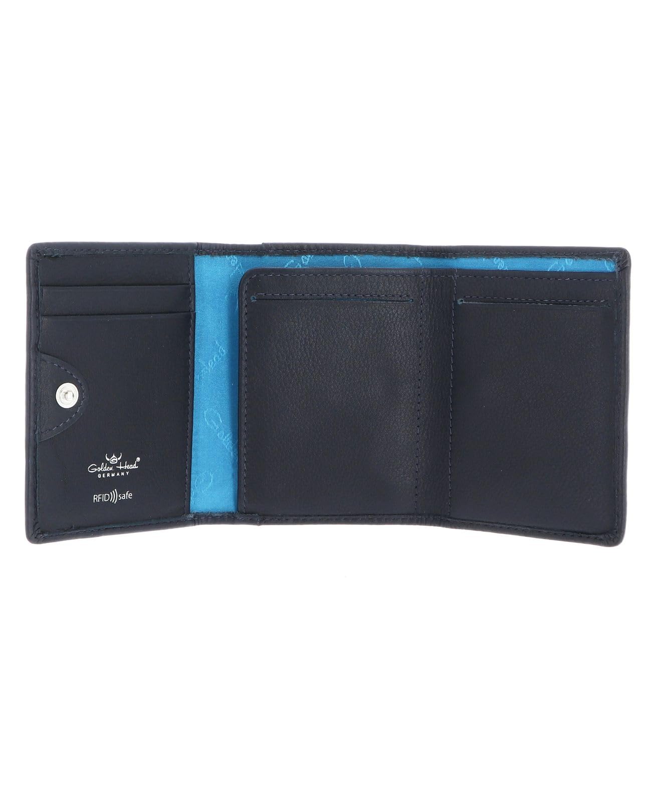 Golden Head Capri 1012 Kartenetui Blau RFID Rindsleder