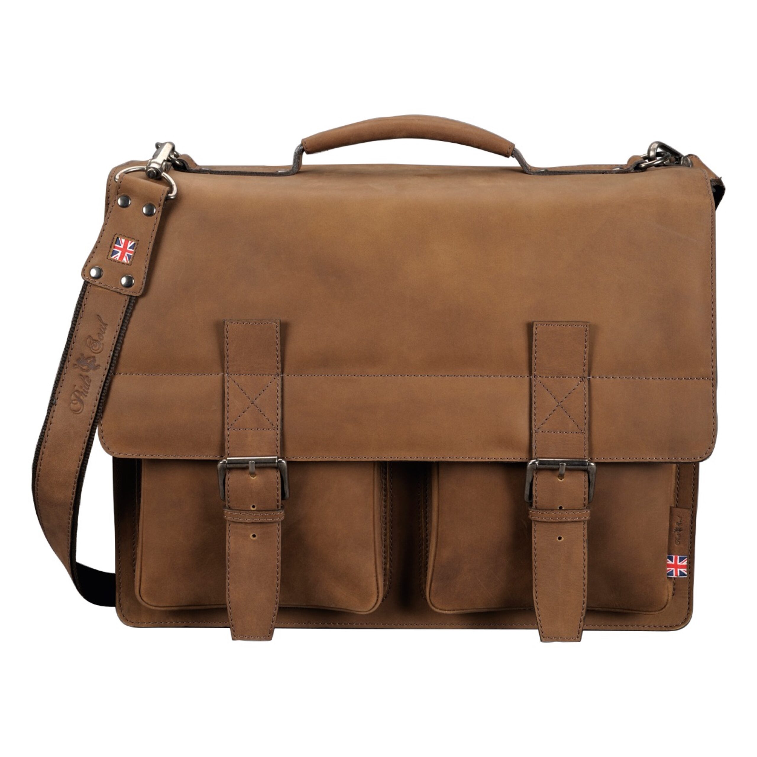 Alumaxx Earl Aktentasche hellbraun Leder A4 Laptopfach
