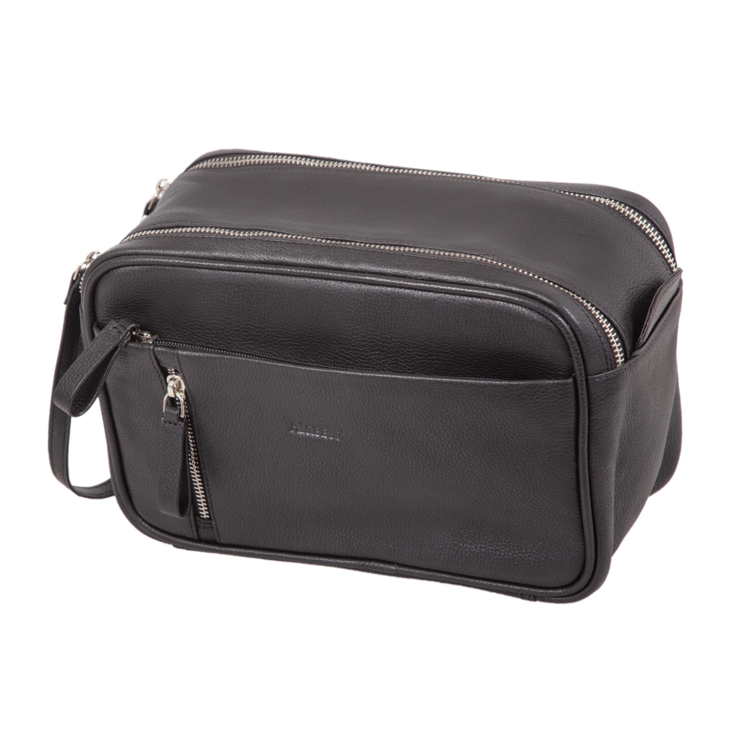 Alumaxx Salina Kulturtasche schwarz Leder mit Haken