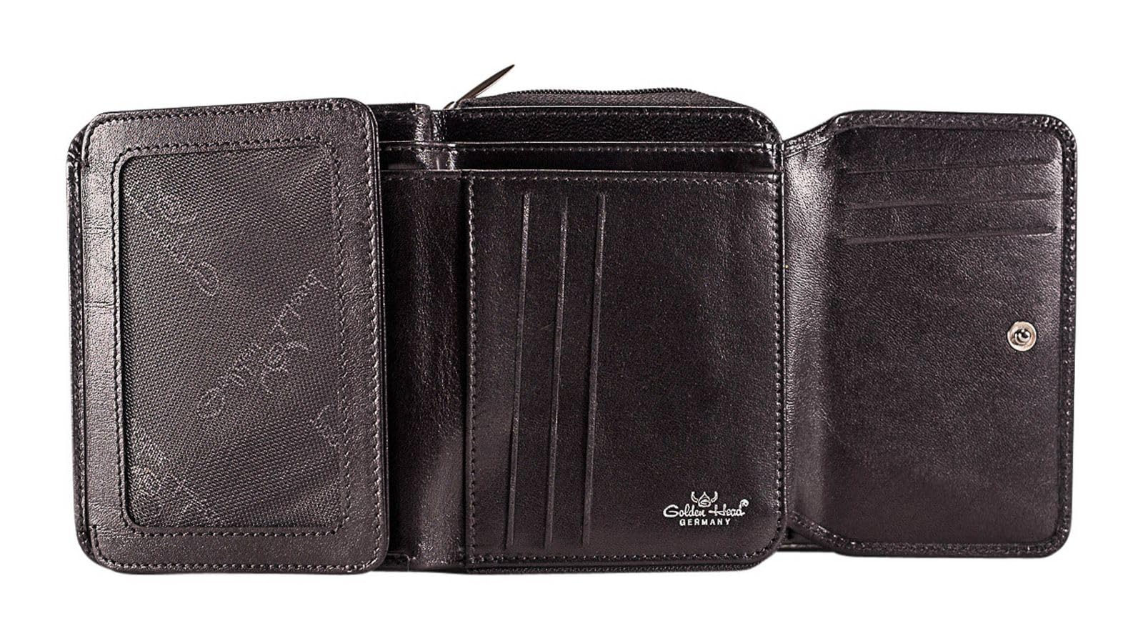 Golden Head Colorado Reißverschluss-Börse 11 cm schwarz Leder
