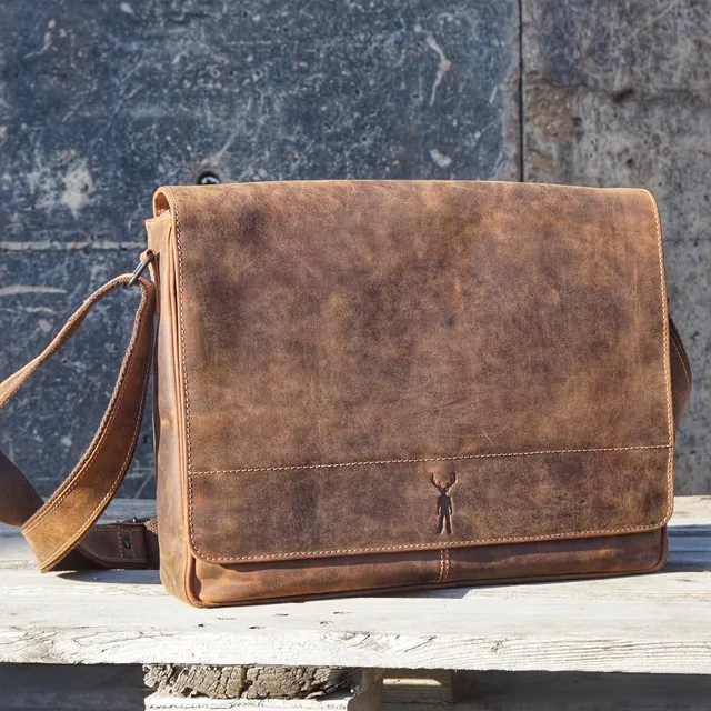 Jack Kinsky Baltimore 5 Umhängetasche Cognac Leder