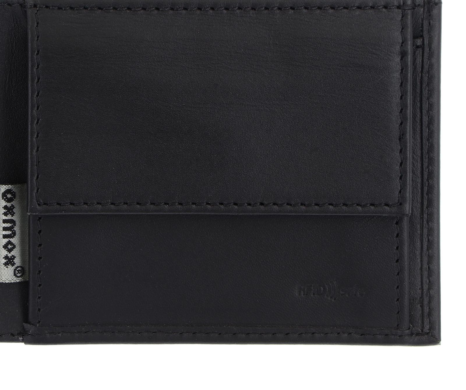 oxmox Leather Pocketbörse Peace Geldbörse schwarz RFID
