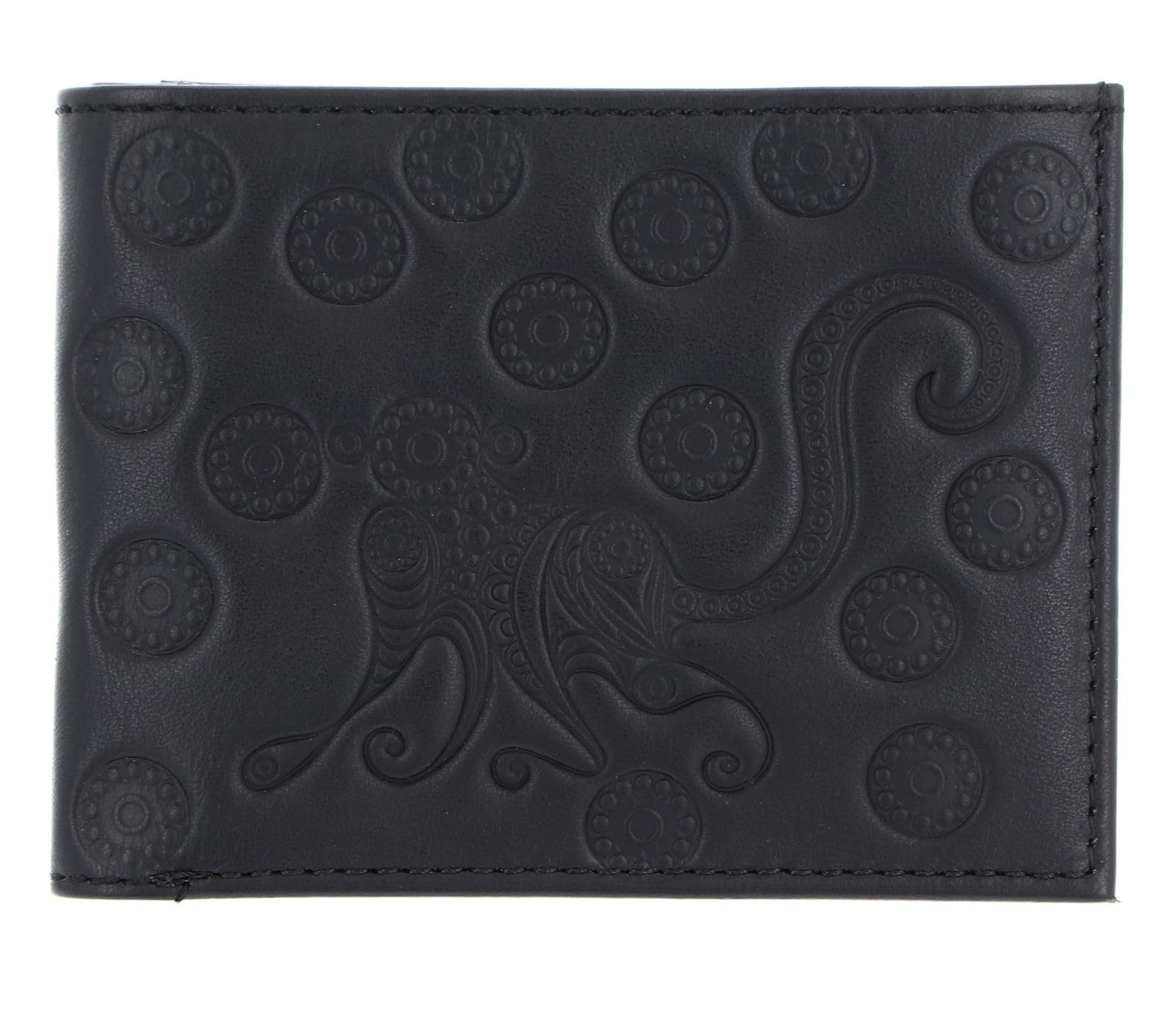 oxmox Leather Pocketbörse Geldbörse Monkey Schwarz Querformat