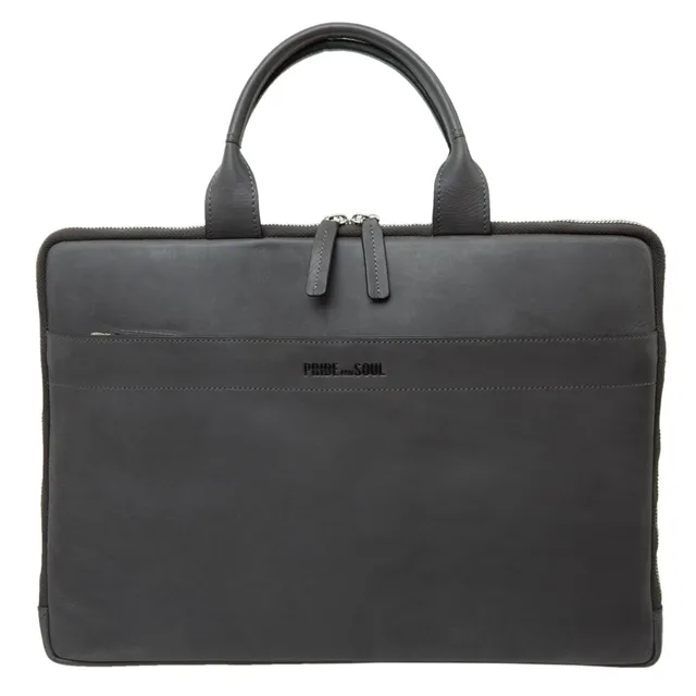 Alumaxx Rate Tablet-Laptoptasche grau Leder 15 Zoll