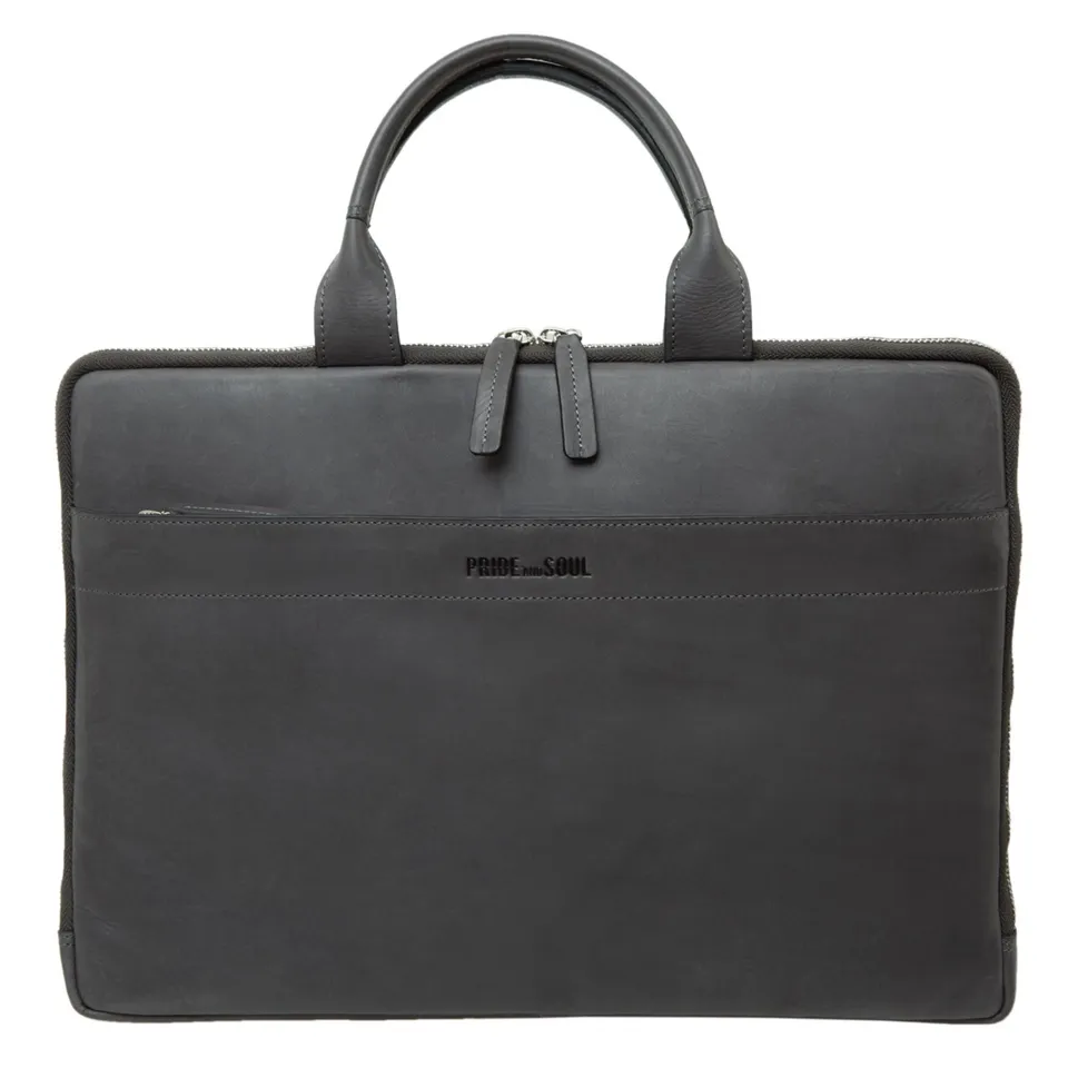 Alumaxx Rate Tablet-Laptoptasche grau Leder 15 Zoll