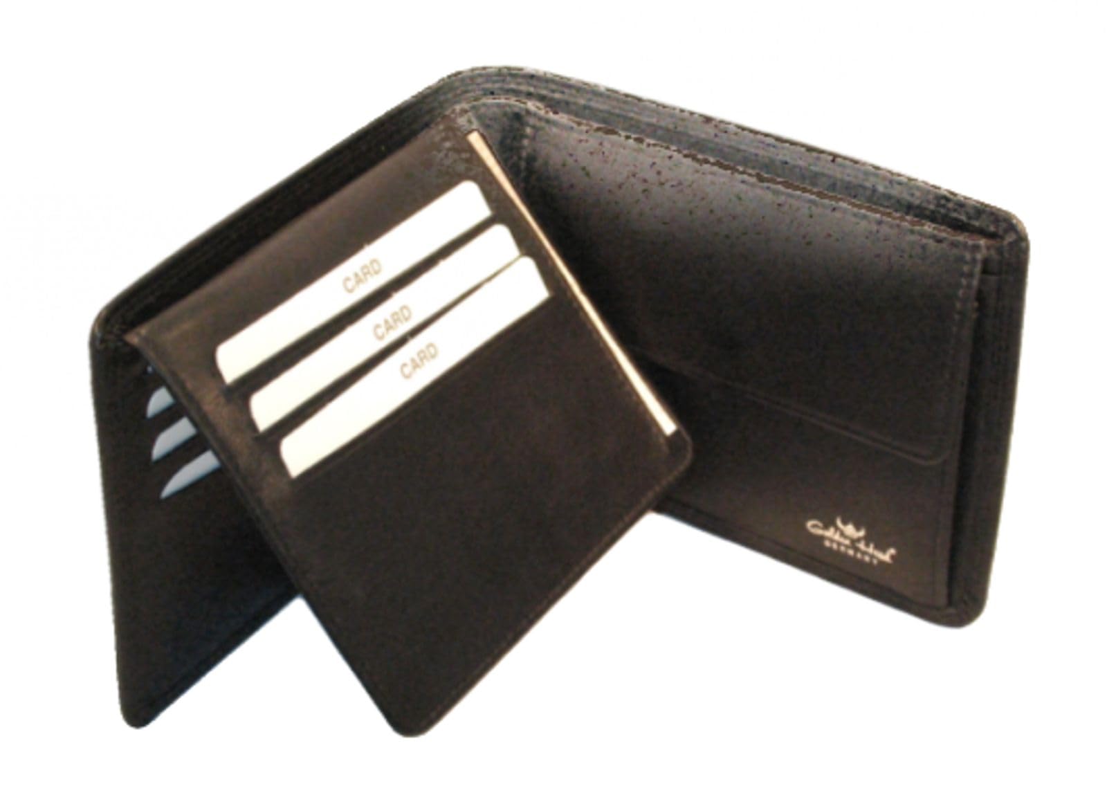 Golden Head Polo Scheintasche 12 cm Schwarz Rindnappa 7 Kartenfächer