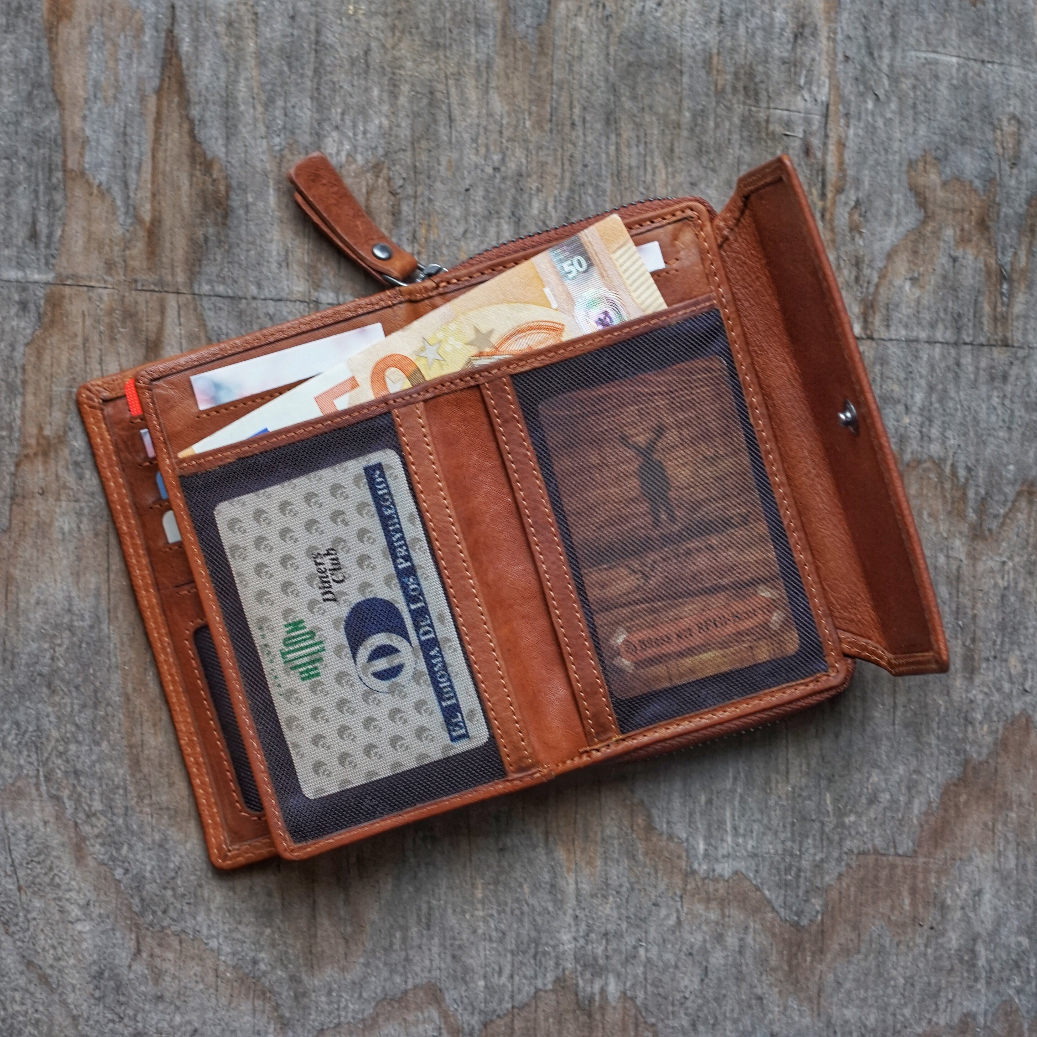 Jack Kinsky Montreal 512N Geldbörse Cognac RFID