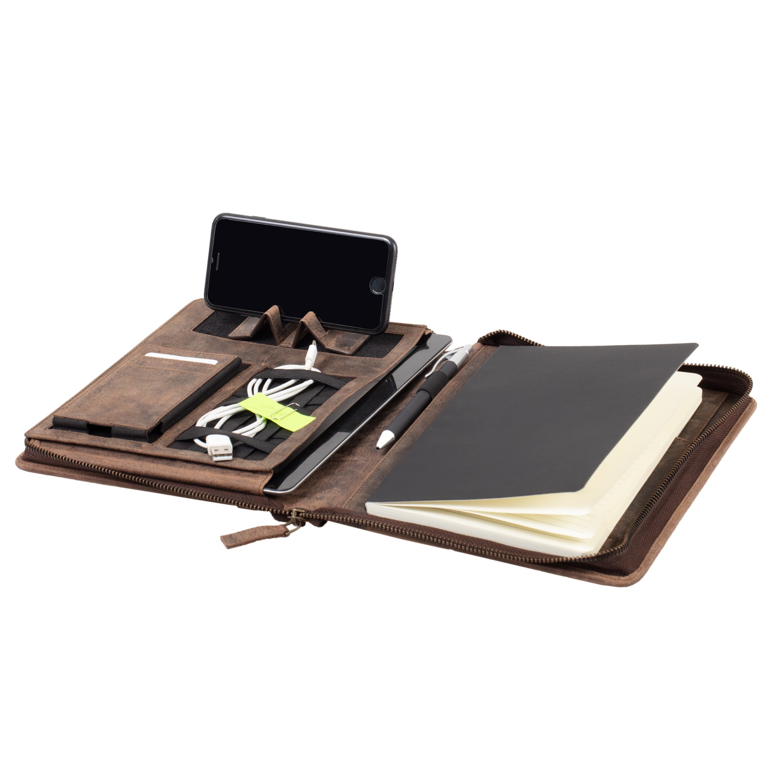 Alumaxx Charon Organizer A5 braun Leder mit Reißverschluss