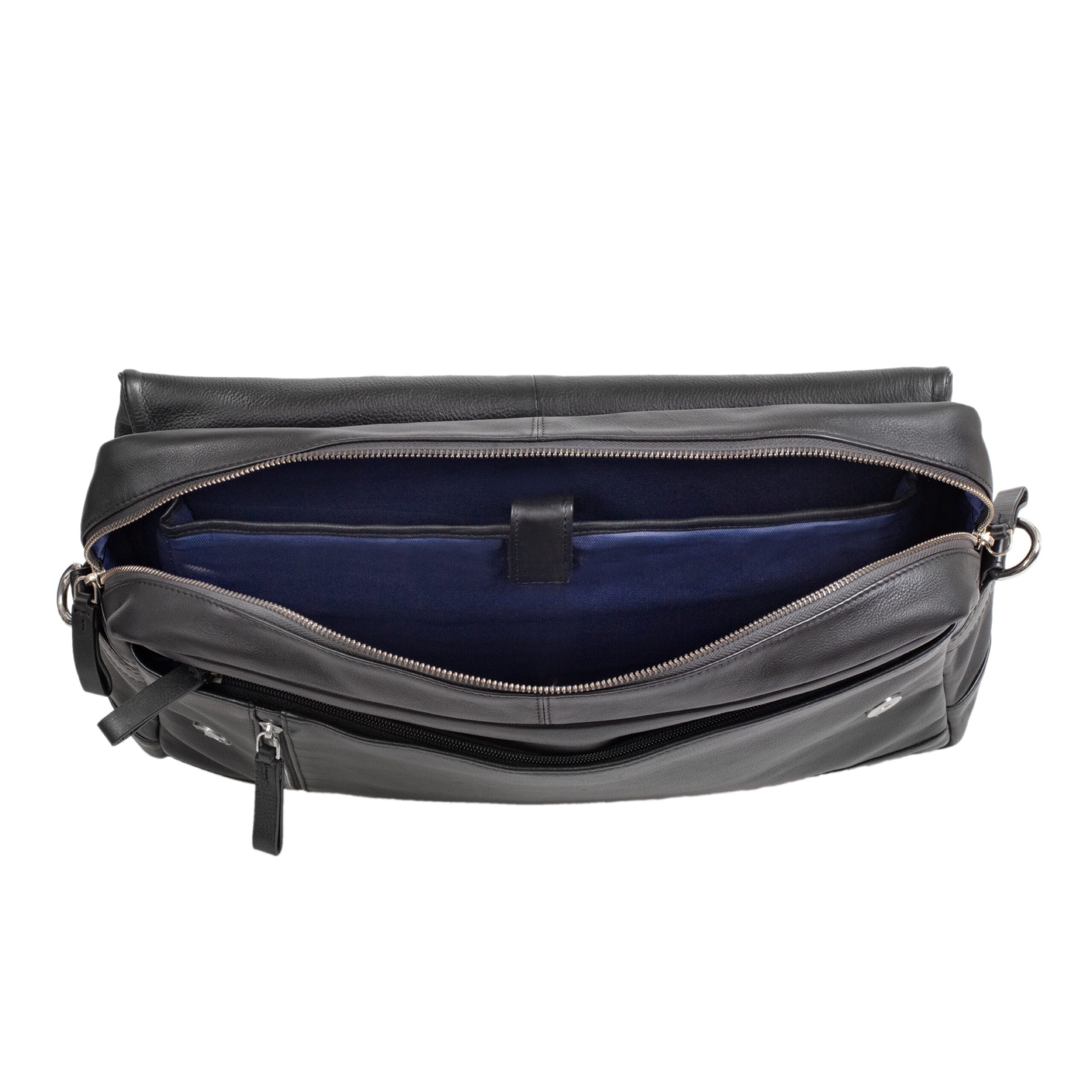 Alumaxx Oro Schultertasche Schwarz Leder A4 Laptopfach