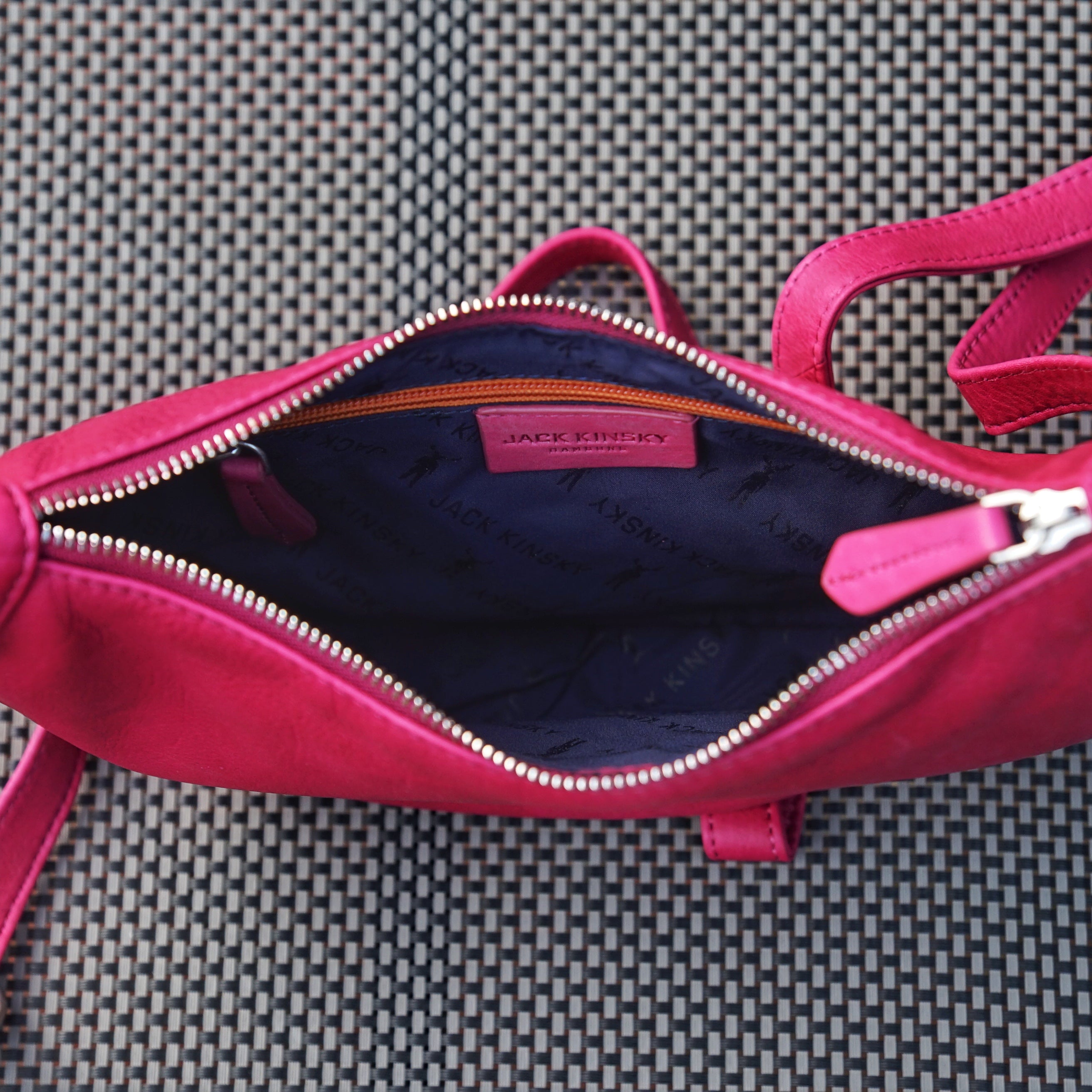 Jack Kinsky Aruba 2 Umhängetasche Pink Rindleder Crossbag