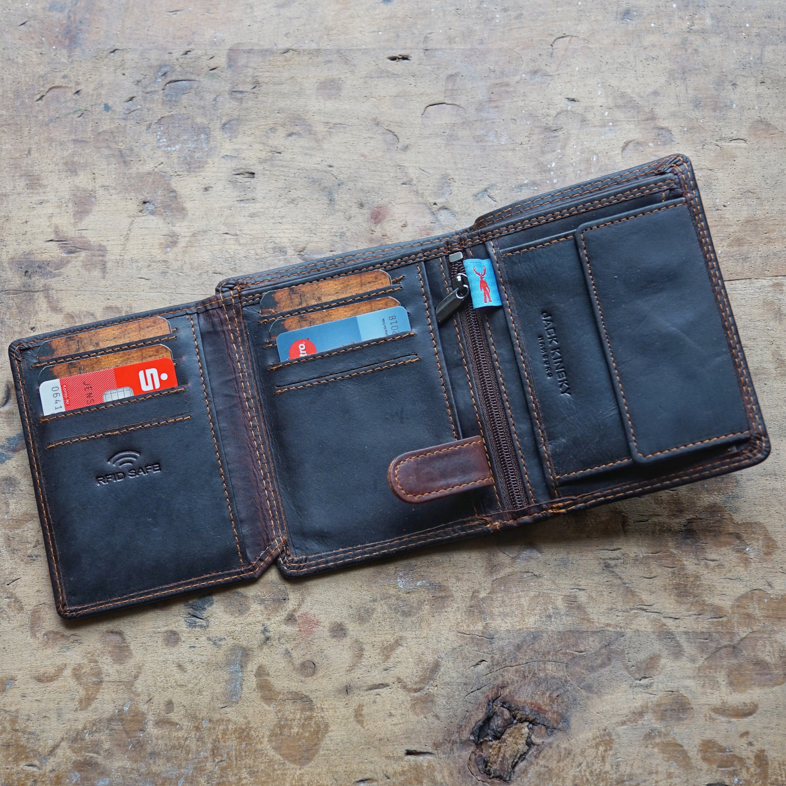 Jack Kinsky Oban 100 Geldbörse Mocca RFID