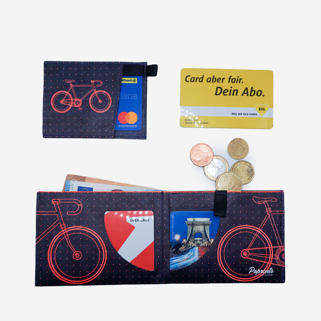 Paprcuts RFID PRO Bike Portemonnaie blau neon Tyvek RFID