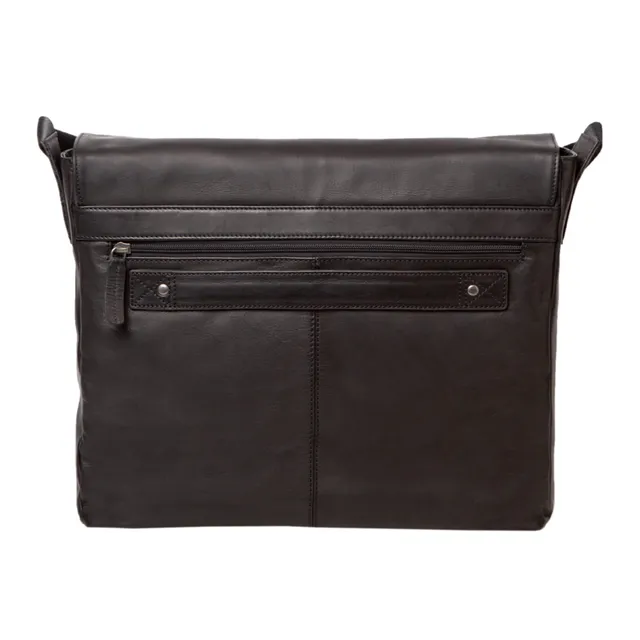 Alumaxx Umhängetasche URBAN Schwarz Leder Laptopfach