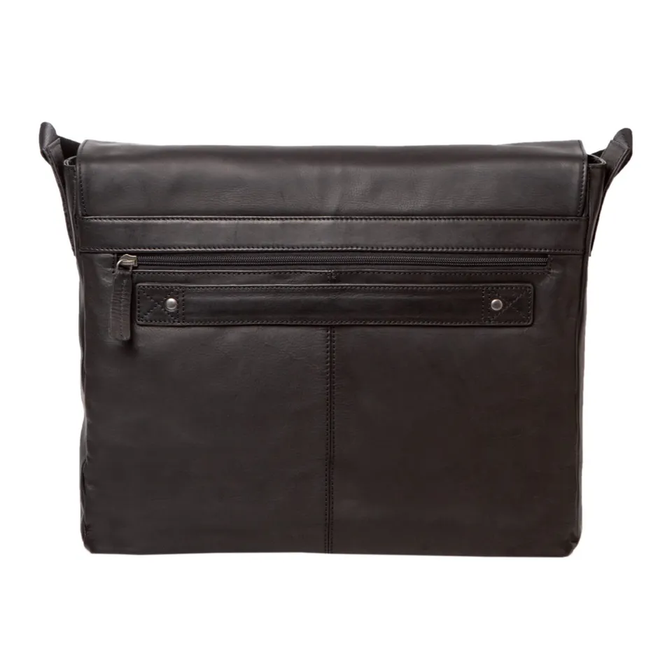Alumaxx Umhängetasche URBAN Schwarz Leder Laptopfach