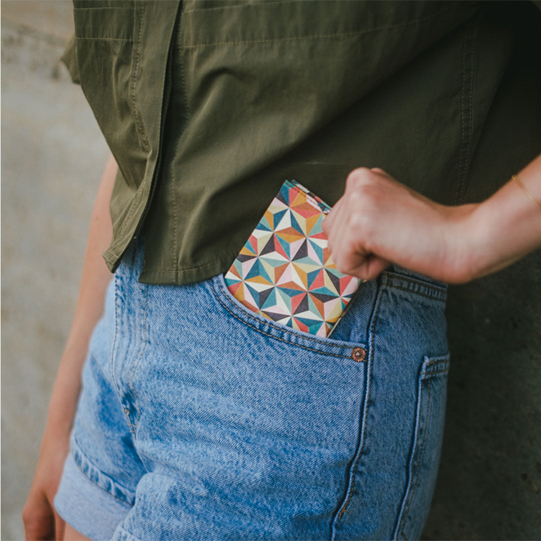 Paprcuts RFID Wallet Abstract Retro Portemonnaie bunt RFID