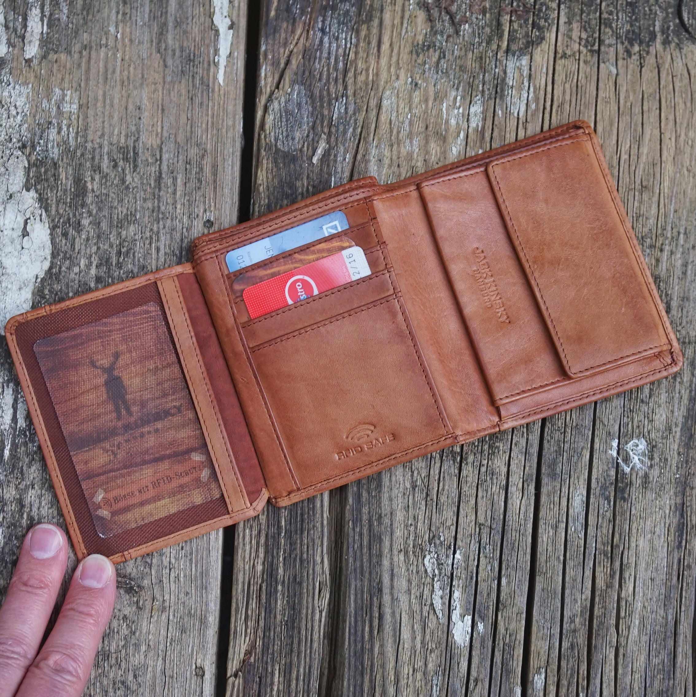 Jack Kinsky Nelson 100 Herrenbörse Cognac Vintage Leder
