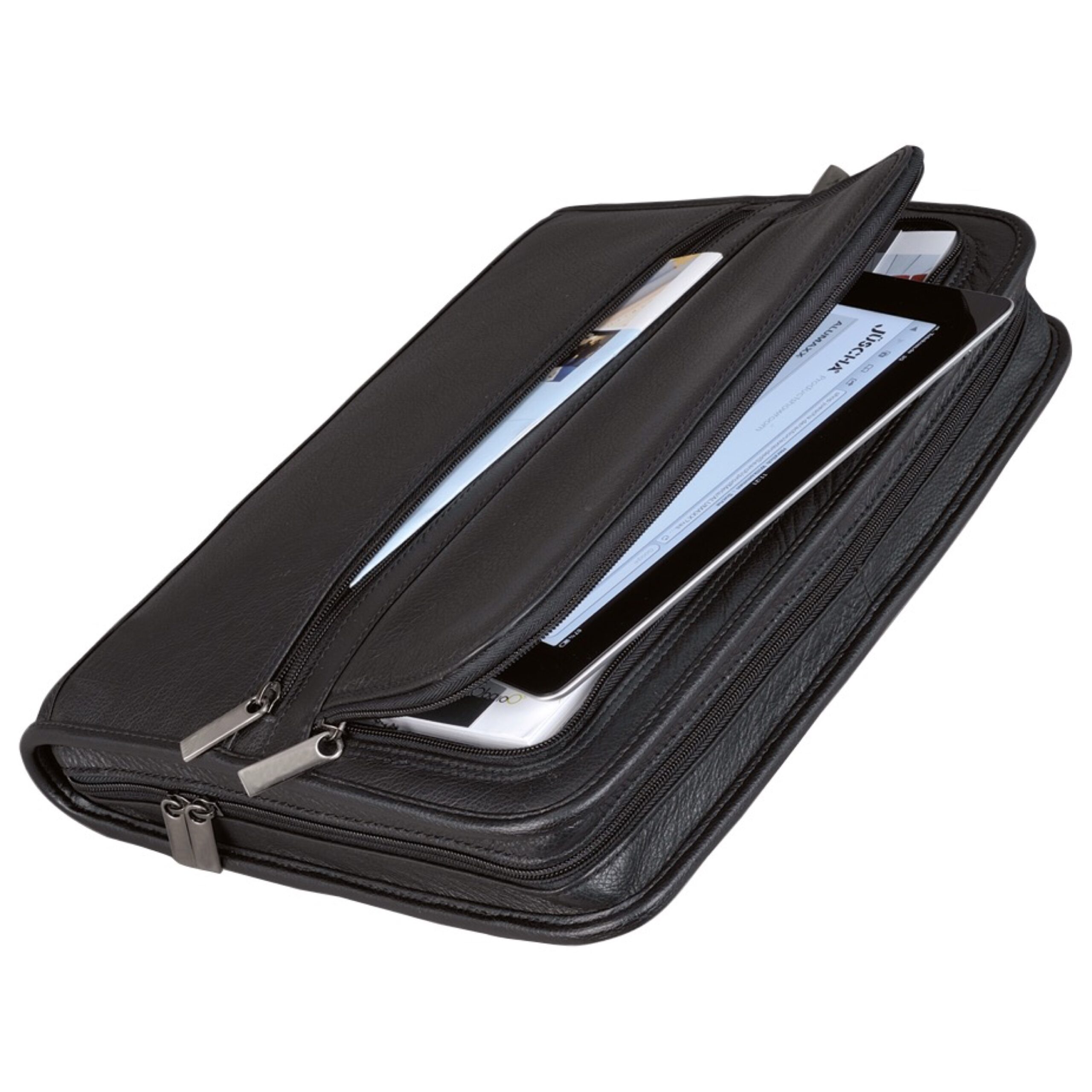Alumaxx Ringbuchmappe A4 CARPO Organizer schwarz Nappaleder