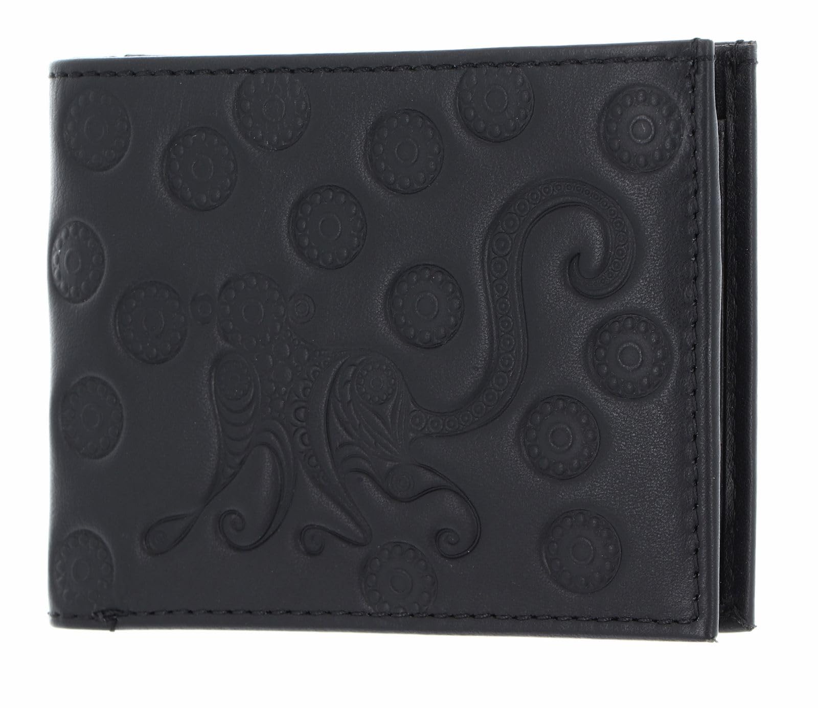 oxmox Leather Pocketbörse Geldbörse Monkey Schwarz Querformat