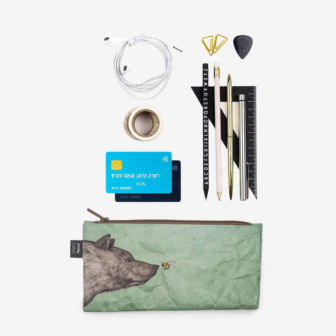Paprcuts Federtasche Die Begegnung Federmäppchen grün Tyvek