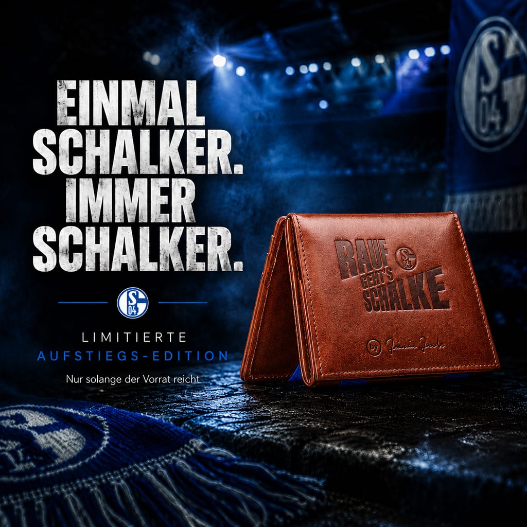 Jaimie Jacobs Flap Boy Geldbörse Schalke Aufstieg Leder RFID