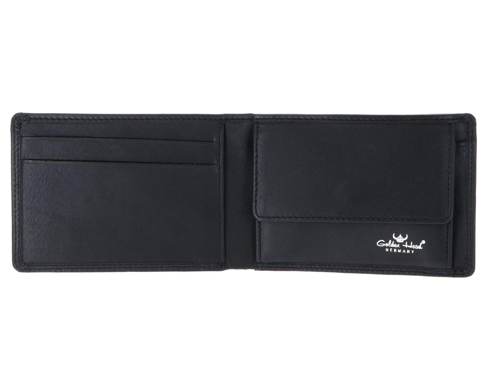 Golden Head Polo 1193 Mini Geldbörse Schwarz Rindsleder Münzfach