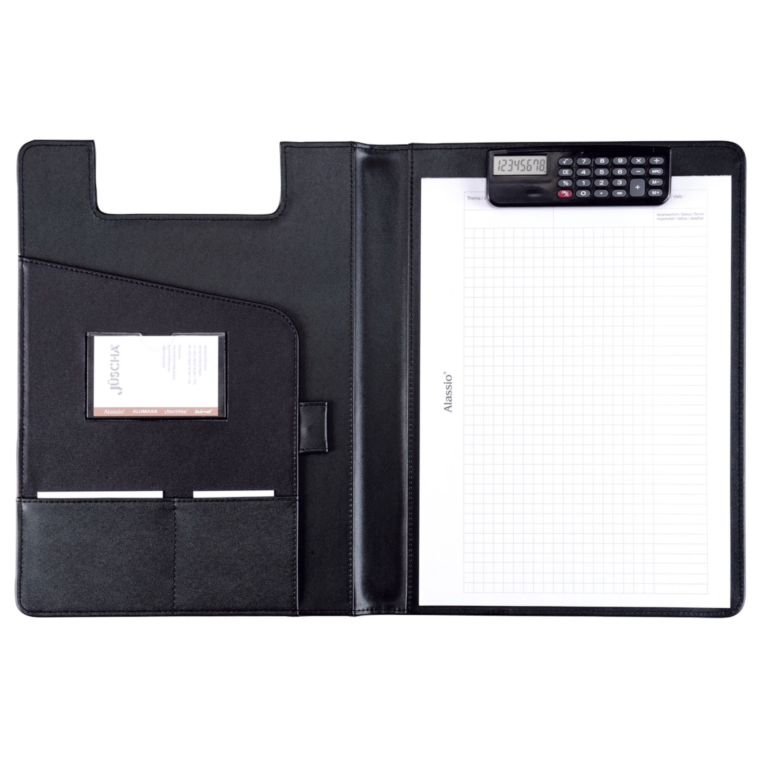 Alumaxx BRESCIA Schreibmappe A4 schwarz mit Rechner