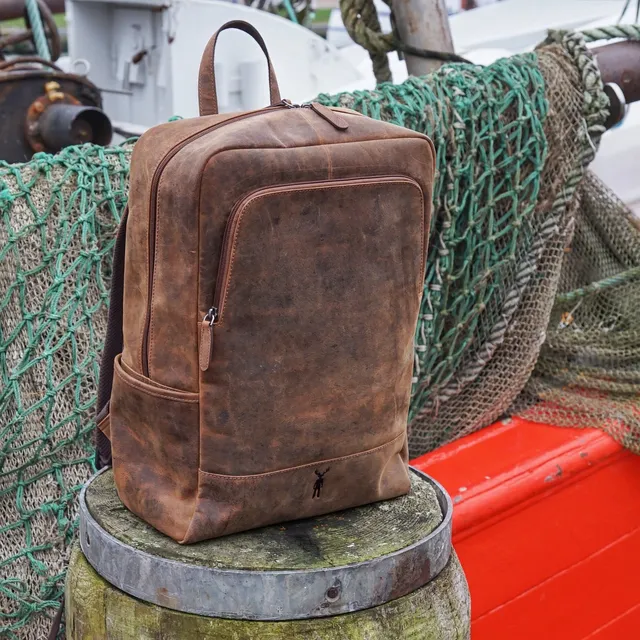 Jack Kinsky Baltimore 31 Rucksack Cognac Hunterleder