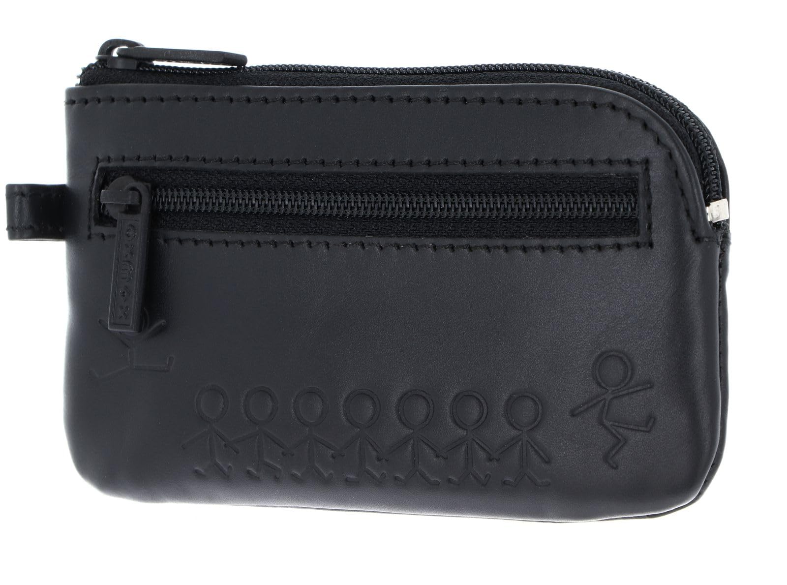 oxmox Leather Keyholder Schlüsselmäppchen Ox Embossed Black Leder