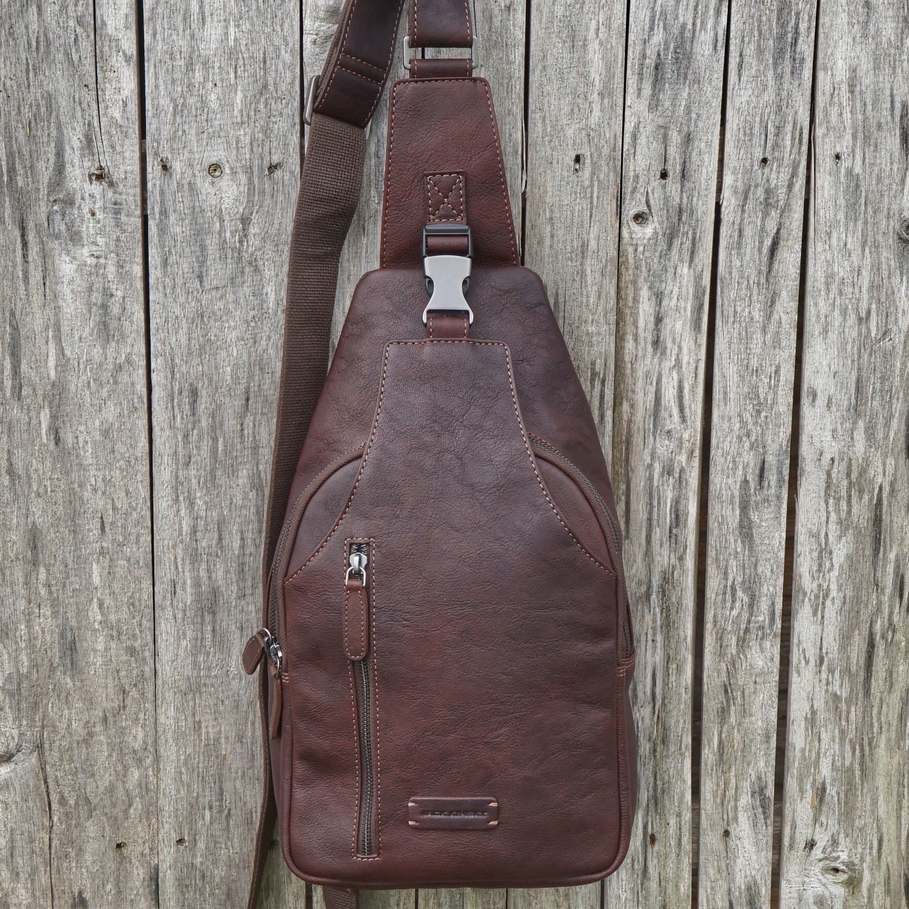 Jack Kinsky Porto 12 Bodybag Cognac Büffelleder