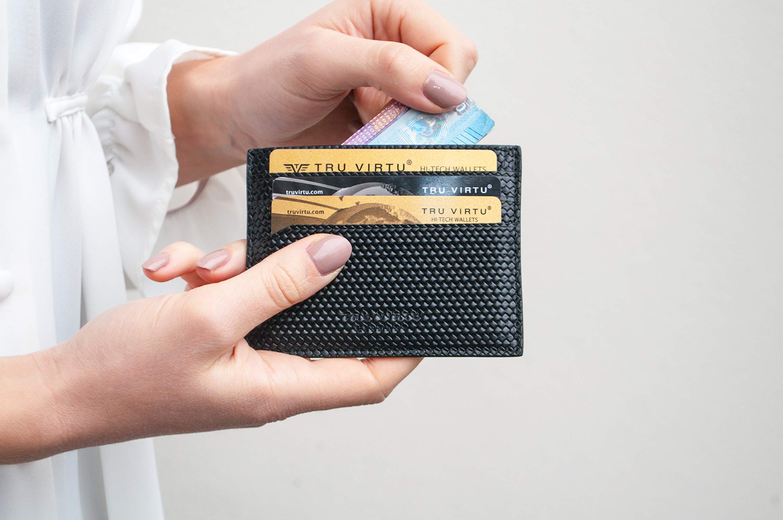 Tru Virtu Wallet Geldbörse Brown Nappa RFID ultradünn