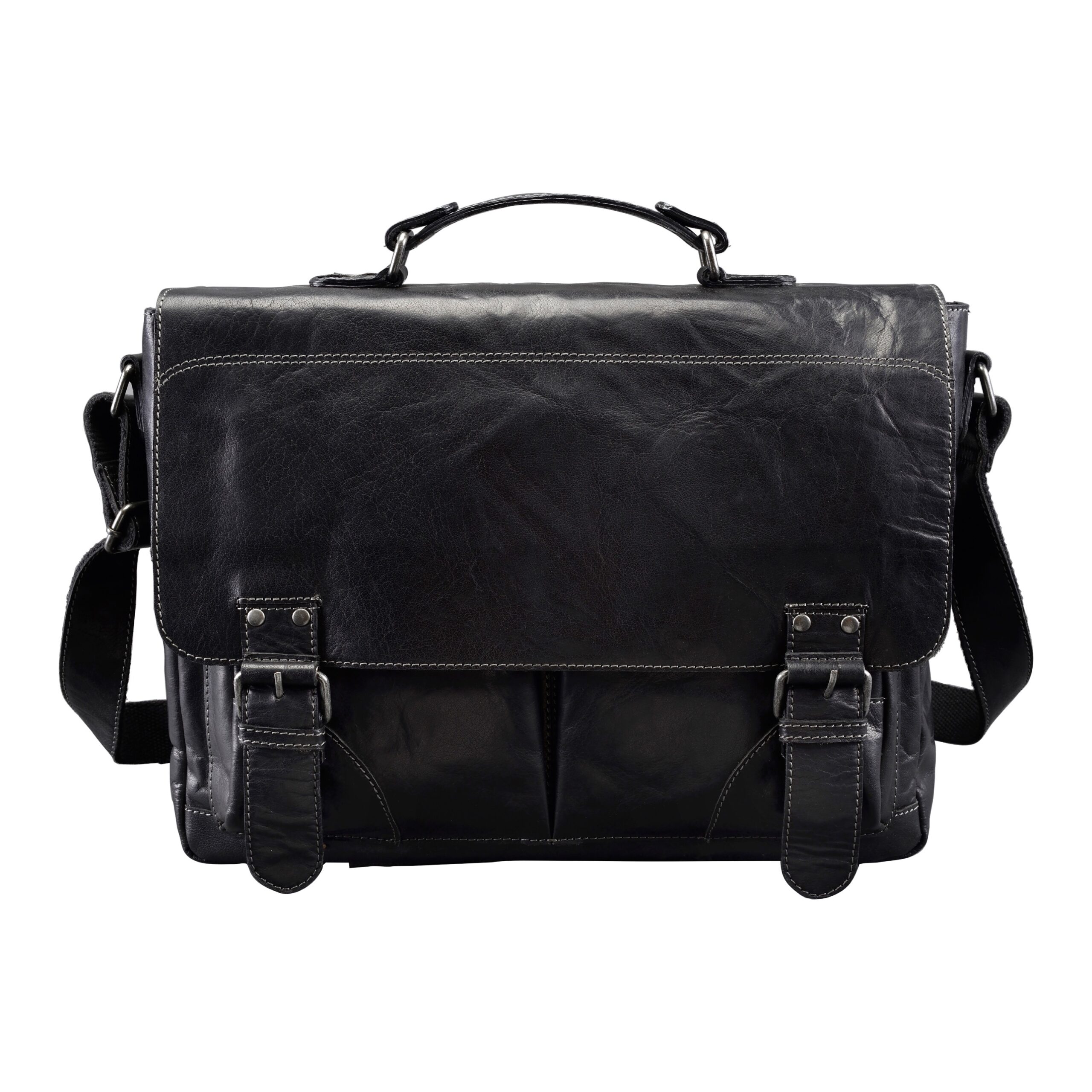 Alumaxx Baggie Bag XL Umhängetasche Schwarz Leder