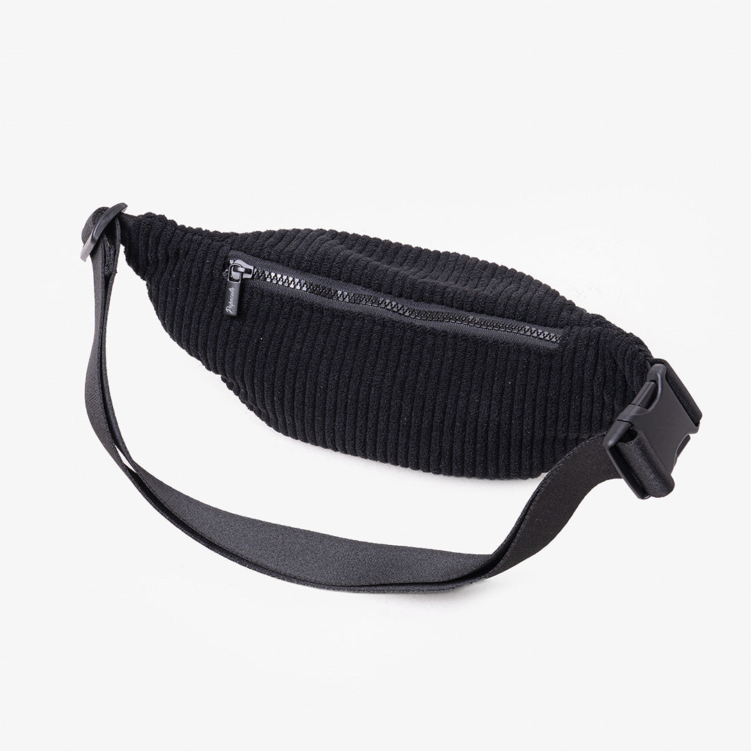 Paprcuts Capri Bauchtasche Just Black Cord Vegan 33 cm