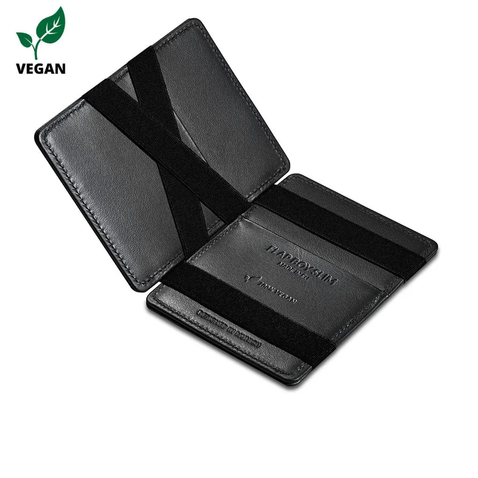 Jaimie Jacobs Flap Boy Slim Geldbörse Vegan Black RFID