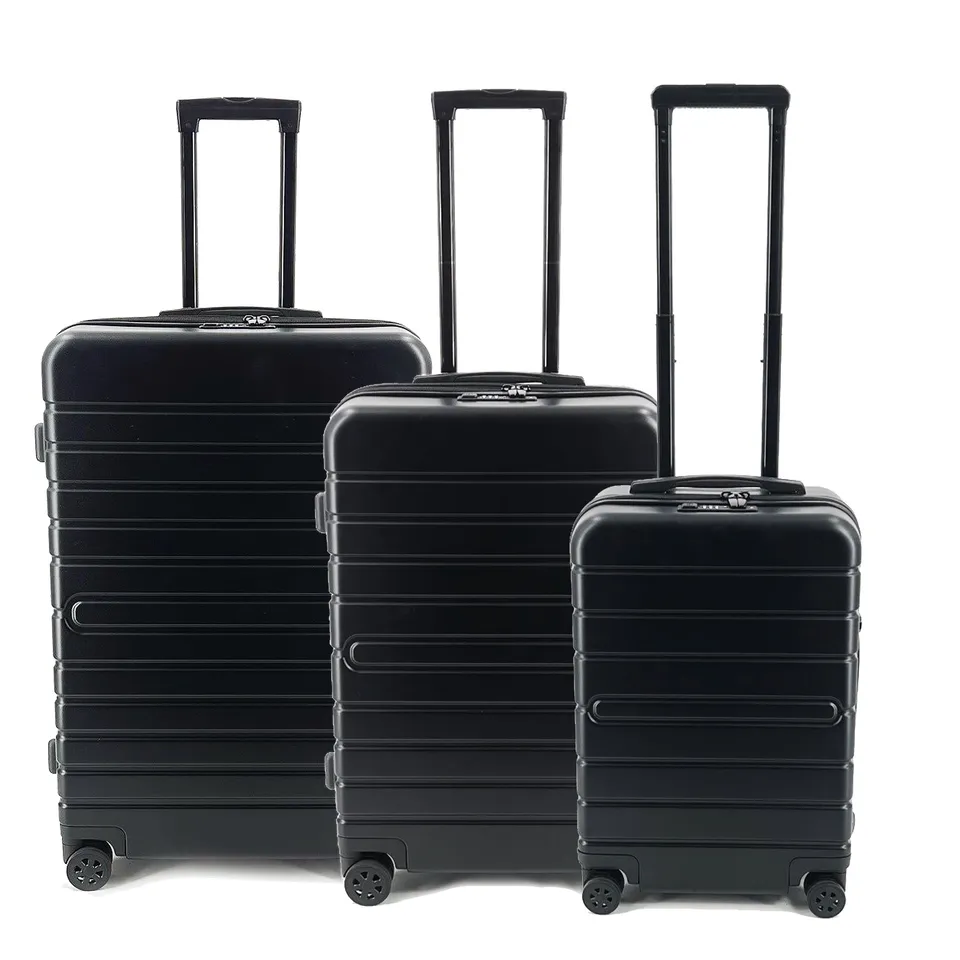 Alumaxx Business Trolleys 3er Kofferset schwarz TSA USB