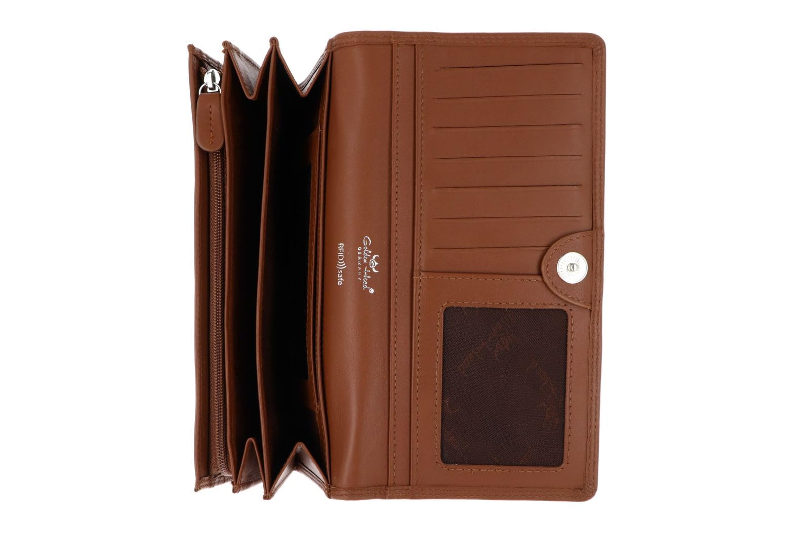 Golden Head Polo 2802 Damenbörse Cognac RFID Querformat