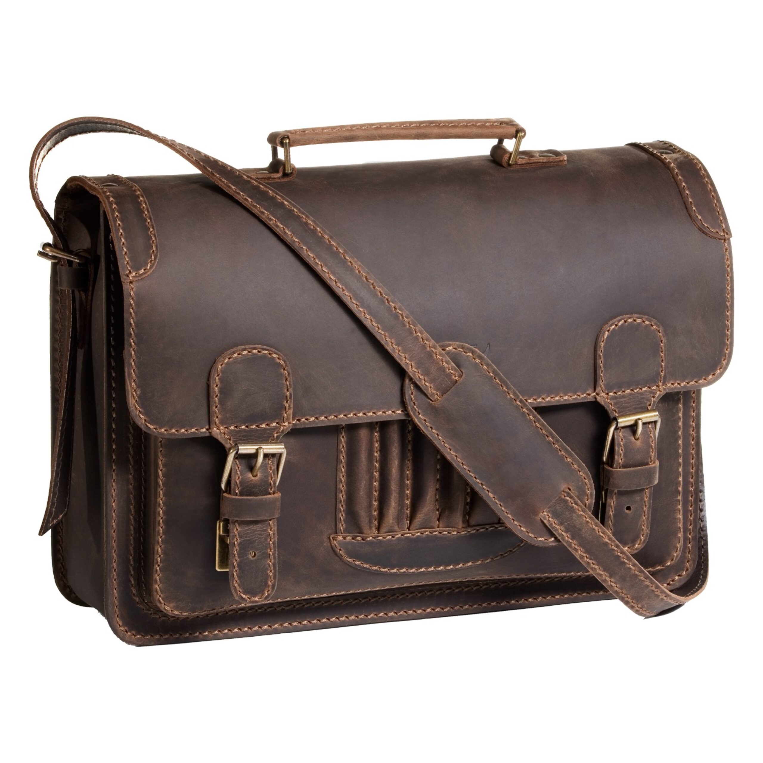Mika Aktentasche REED Business Tasche braun Sattelleder 42 cm