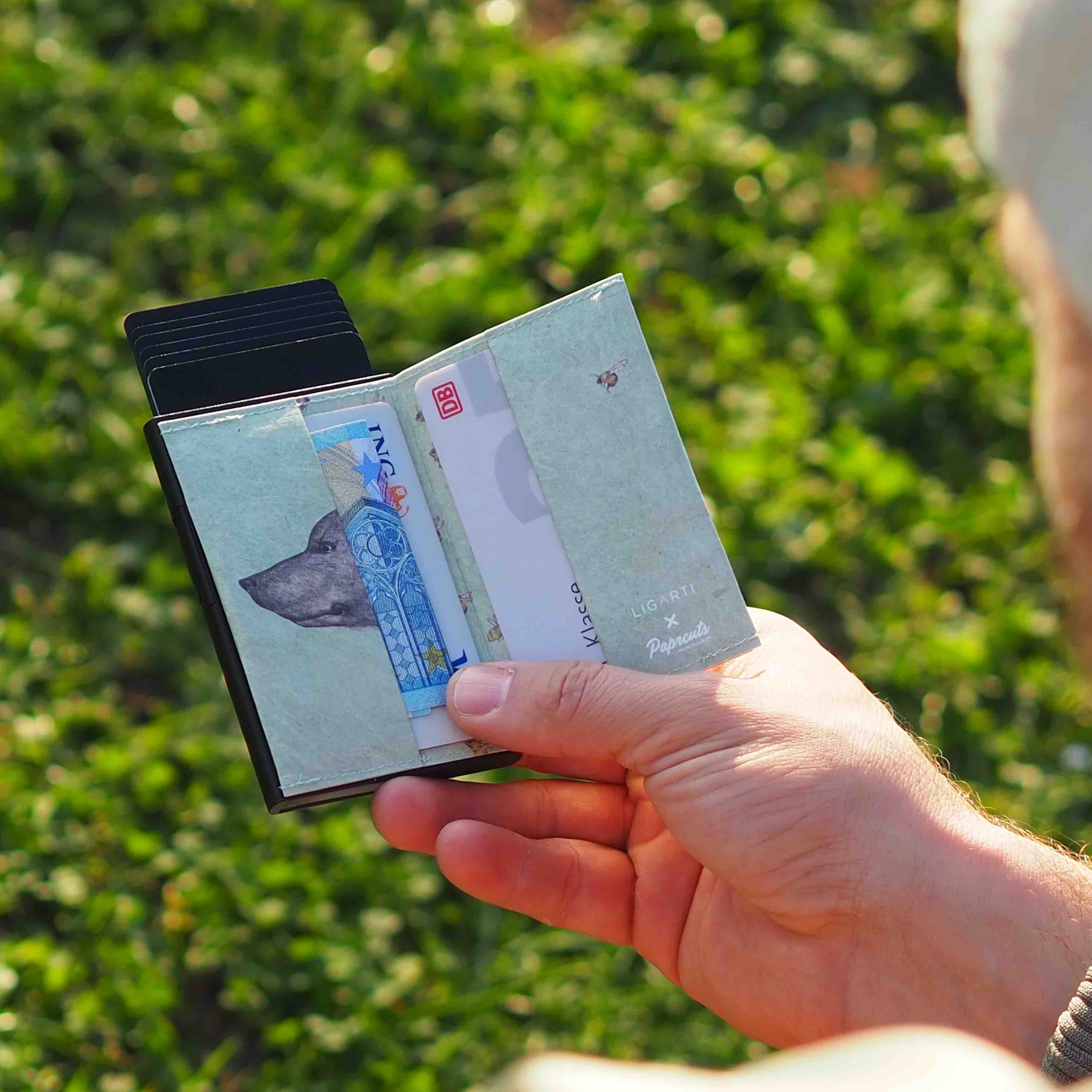 Paprcuts RFID Alu Kartenetui Die Begegnung Kartenetui grün vegan